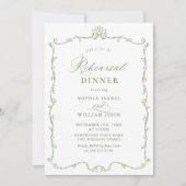 Invitation Élégant dîner de répétition de style victorien ver (Devant)