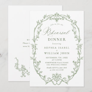 Invitation Élégant dîner de répétition de style victorien ver