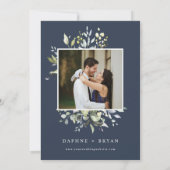 Invitation Élégant dîner de répétition des Feuilles verts de (Dos)