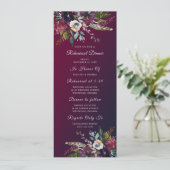 Invitation Élégant Dîner De Répétition Florale Chic Bourgogne (Debout devant)