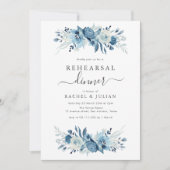 Invitation Elégant dîner de répétition florale d'aquarelle bl (Devant)