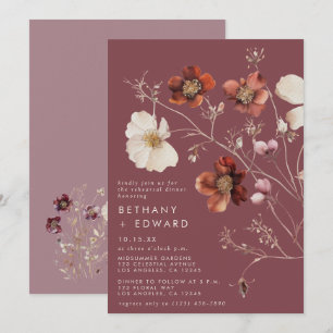 Invitation Élégant Dîner De Répétition Florale D'Automne