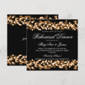 Invitation Élégant dîner de répétition Gold Hollywood Glam (Devant / Derrière)