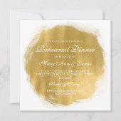 Invitation Élégant Dîner de répétition Gold Peinture Look (Devant)