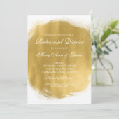 Invitation Élégant Dîner de répétition Gold Peinture Look (Debout devant)