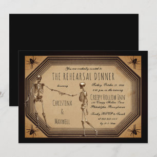 Invitation Élégant Dîner De Répétition Gothique Déco Skeleton