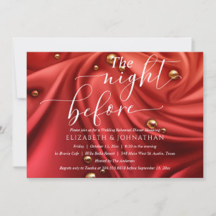 Invitation Élégant Dîner de Répétition la Veille