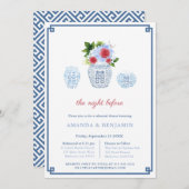 Invitation Élégant dîner de répétition Mariage rouge blanc (Devant / Derrière)