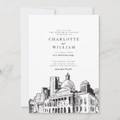 Invitation Élégant Dîner de répétition moderne Boston Sketch (Devant)