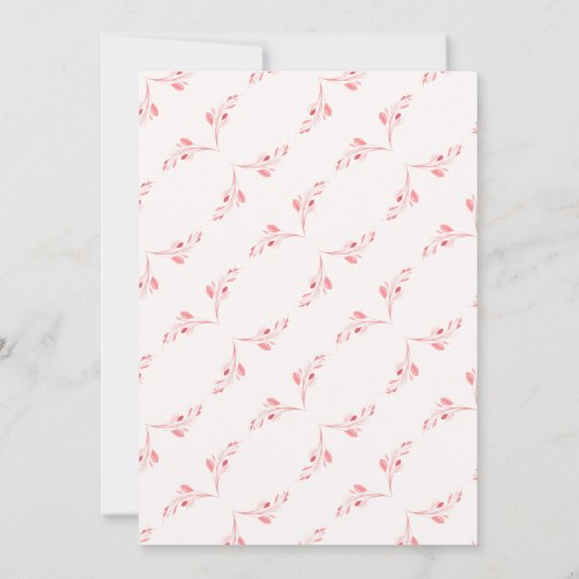 Invitation Élégant dîner de répétition rose Sakura sans faute (Dos)