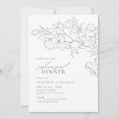 Invitation Élégant dîner de répétition vert à la sauge floral (Devant)