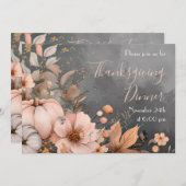 Invitation Élégant dîner de Thanksgiving Citrouille Invitatio (Devant / Derrière)