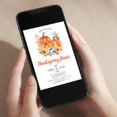 Invitation Élégant dîner de Thanksgiving Citrouille Invitatio