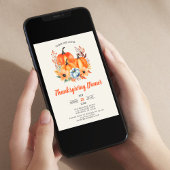 Invitation Élégant dîner de Thanksgiving Citrouille Invitatio