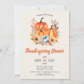Invitation Élégant dîner de Thanksgiving Citrouille Invitatio (Devant)