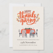 Invitation Élégant Dîner Moderne Table Thanksgiving (Devant)