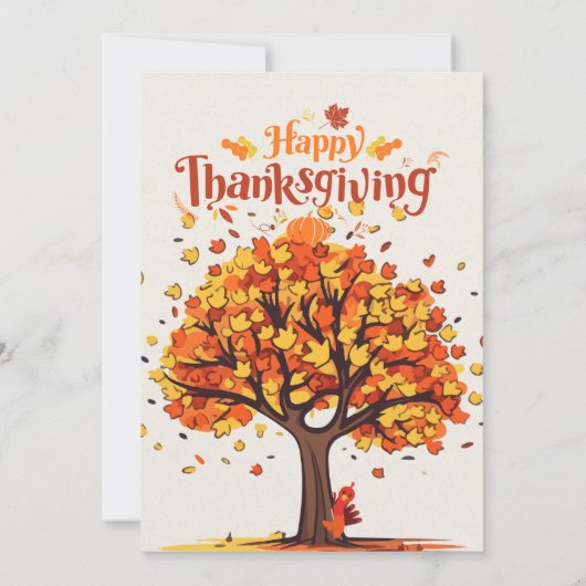 Invitation Élégant Dîner Moderne Table Thanksgiving (Dos)