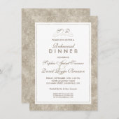 Invitation Élégant DÎNER RÉPÉTITIF À LA FRONTIÈRE Argent et B (Devant / Derrière)