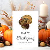 Invitation Élégant dîner Vintage Turquie Amical