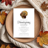 Invitation Elégant dîner Vintage Turquie Thanksgiving