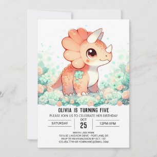 Invitation Elégant Dinosaure Personnalisé Digital Anniversair