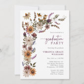 Invitation Élégant diplôme de Fleur sauvage (Devant)