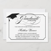 Invitation Élégant diplômé de script (Devant)