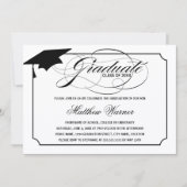 Invitation Élégant diplômé de script (Devant)