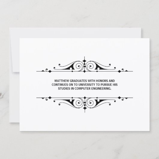 Invitation Élégant diplômé de script (Dos)