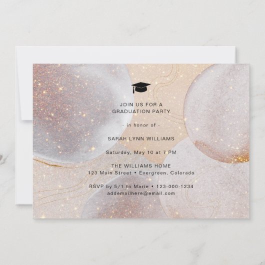 Invitation Élégant diplôme d'or (Dos)