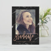 Invitation Élégant diplômé | Marbre 2018 Photo Grad Party (Debout devant)
