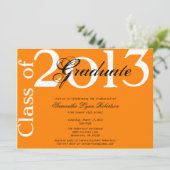 Invitation Élégant diplôme Orange Annulation/Invitation (Debout devant)