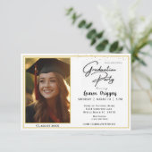 Invitation Élégant diplôme scolaire Parties scintillant de l' (Debout devant)