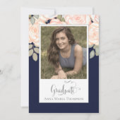 Invitation Élégant Diplômé Simple Moderne Photo Florale (Devant)