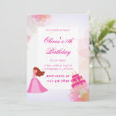 Invitation Elegant Disney princess birthday (Debout devant)