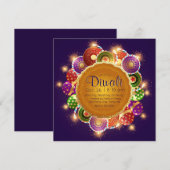 Invitation Élégant Diwali Feux colorés (Devant / Derrière)
