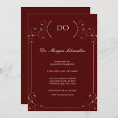 Invitation Elégant DO Gold Burgundy Graduation (Devant / Derrière)