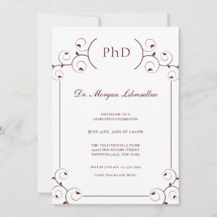 Invitation Élégant doctorat White Burgundy