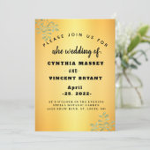 Invitation Élégant doré brillant moderne (Debout devant)