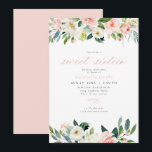 Invitation Élégant doux rose rose floral doux 16 Anniversaire<br><div class="desc">Cette élégante invitation à la fête d'anniversaire en sweet sixteen présente d'élégants flancs rose et blanc d'aquarelle avec une combinaison de polices simple et intemporelle. C'est l'invitation parfait pour préparer le terrain pour un rassemblement délicieux et peut être modifié pour convenir à tout événement que vous avez en tête. Gardez...</div>