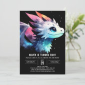 Invitation Élégant Dragon Anniversaire numérique (Debout devant)