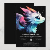 Invitation Élégant Dragon Anniversaire numérique (Devant / Derrière)