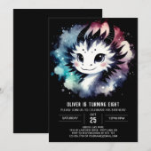 Invitation Élégant Dragon Birthday Editable (Devant / Derrière)