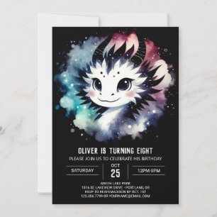 Invitation Élégant Dragon Birthday Editable