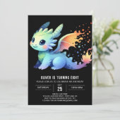 Invitation Elégant Dragon de Respiration de Feu Anniversaire (Debout devant)