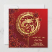 Invitation Elégant Dragon Nouvel An chinois (Devant)