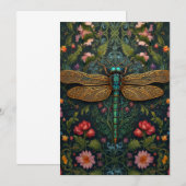 Invitation Élégant dragonfly botanique bohème vintage (Devant / Derrière)