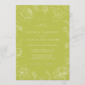 Invitation Elegant Drawn Floral Citrus Green Garden Wedding (Devant)
