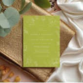 Invitation Elegant Drawn Floral Citrus Green Garden Wedding