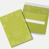 Invitation Elegant Drawn Floral Citrus Green Garden Wedding